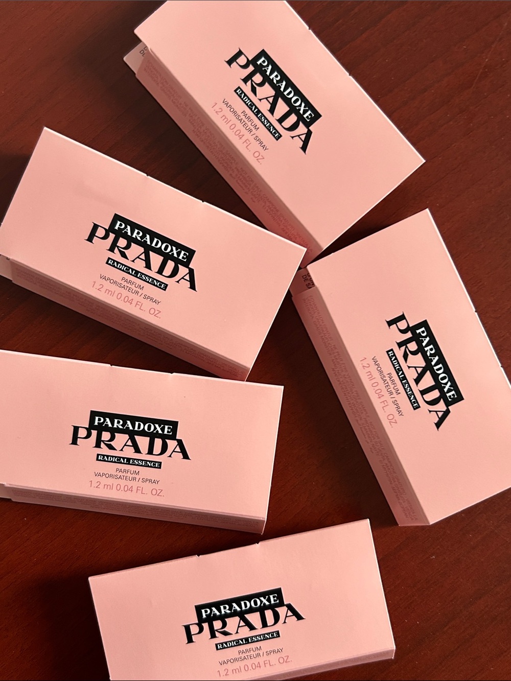5 pieces Prada paradoxe radical essence women’s samples spray set